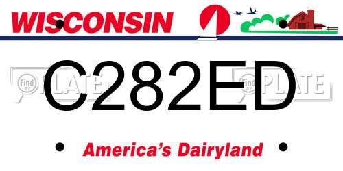 C282ED Wisconsin License Plate
