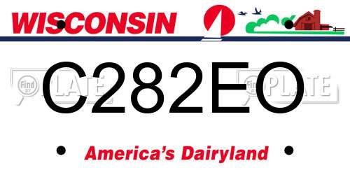 C282EO Wisconsin License Plate