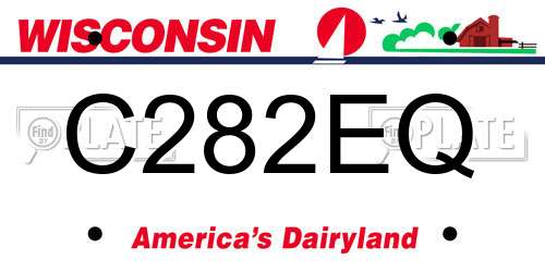 C282EQ Wisconsin License Plate