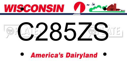 C285ZS Wisconsin License Plate