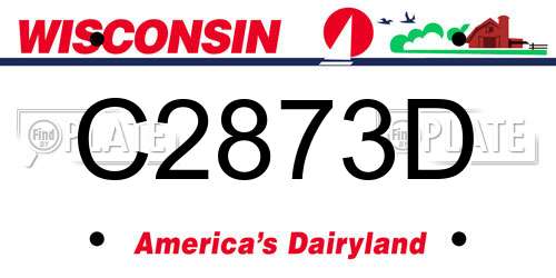 C2873D Wisconsin License Plate