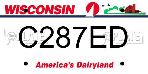 C287ED Wisconsin License Plate