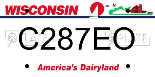C287EO Wisconsin License Plate