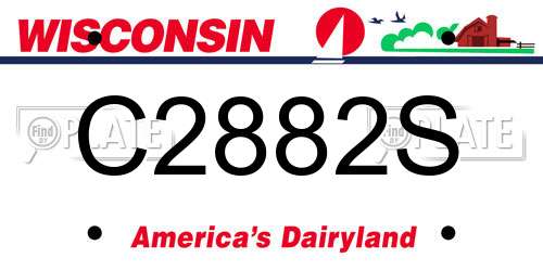 C2882S Wisconsin License Plate