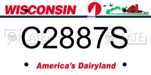 C2887S Wisconsin License Plate