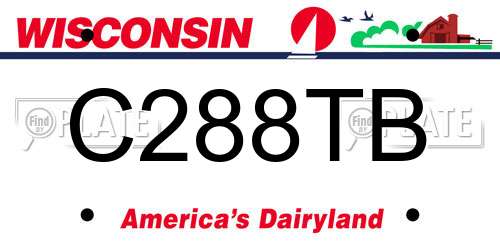 C288TB Wisconsin License Plate