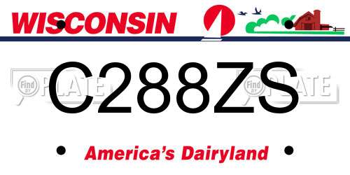 C288ZS Wisconsin License Plate