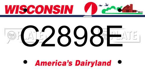 C2898E Wisconsin License Plate