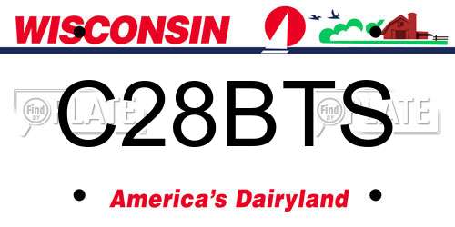 C28BTS Wisconsin License Plate