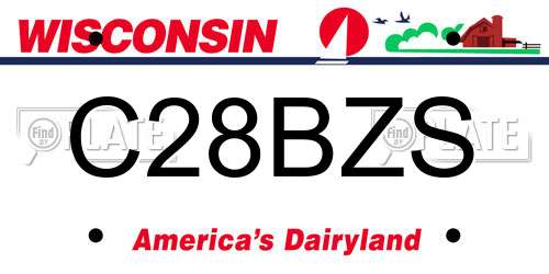 C28BZS Wisconsin License Plate