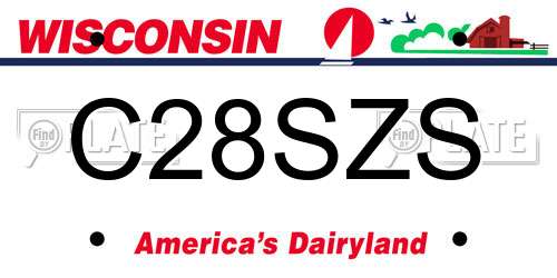 C28SZS Wisconsin License Plate