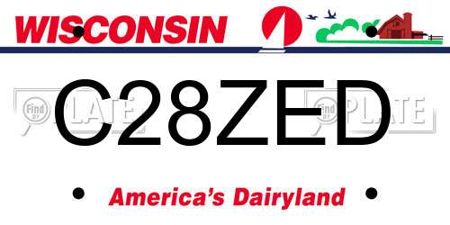 C28ZED Wisconsin License Plate