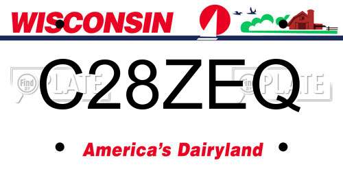 C28ZEQ Wisconsin License Plate