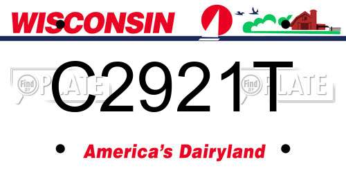 C2921T Wisconsin License Plate