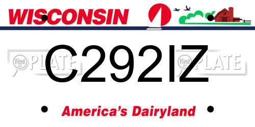 C292IZ Wisconsin License Plate
