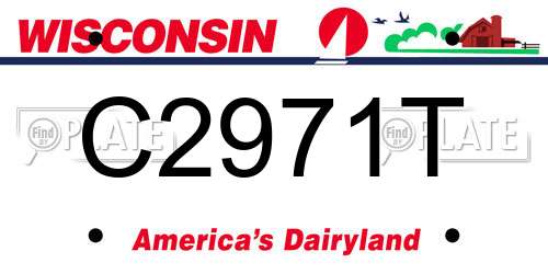 C2971T Wisconsin License Plate