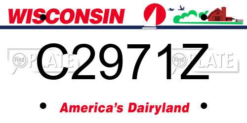 C2971Z Wisconsin License Plate