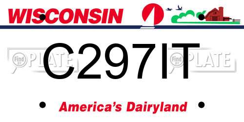 C297IT Wisconsin License Plate