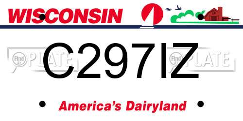 C297IZ Wisconsin License Plate