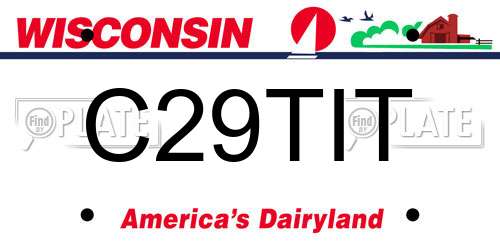 C29TIT Wisconsin License Plate