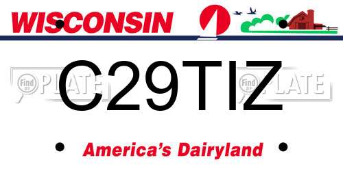 C29TIZ Wisconsin License Plate