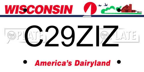 C29ZIZ Wisconsin License Plate