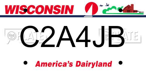 C2A4JB Wisconsin License Plate
