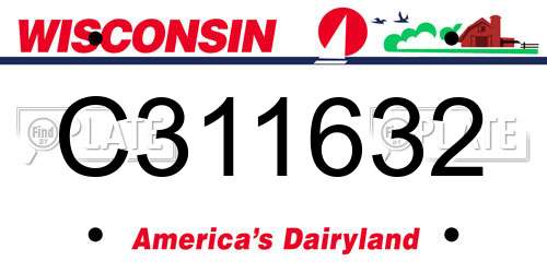 C311632 Wisconsin License Plate