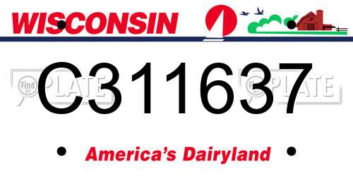 C311637 Wisconsin License Plate