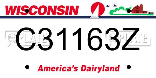 C31163Z Wisconsin License Plate