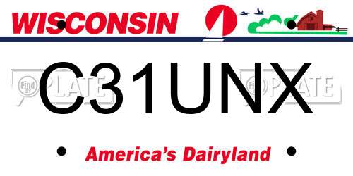 C31UNX Wisconsin License Plate
