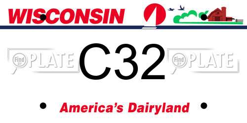 C32 Wisconsin License Plate
