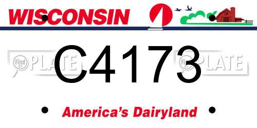 C4173 Wisconsin License Plate