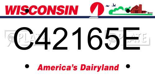 C42165E Wisconsin License Plate