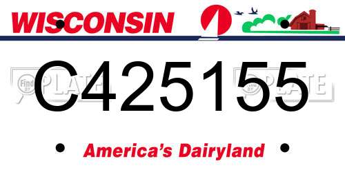 C425155 Wisconsin License Plate