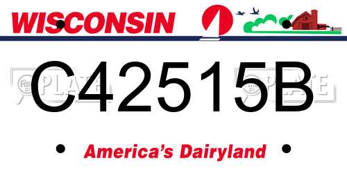 C42515B Wisconsin License Plate