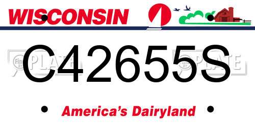 C42655S Wisconsin License Plate