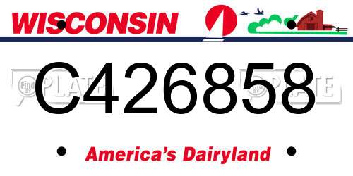 C426858 Wisconsin License Plate