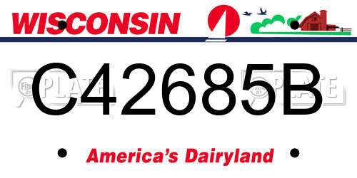 C42685B Wisconsin License Plate
