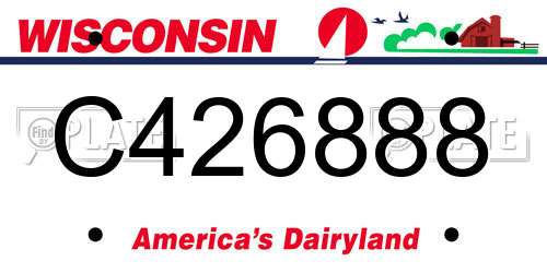 C426888 Wisconsin License Plate
