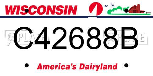 C42688B Wisconsin License Plate