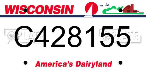 C428155 Wisconsin License Plate