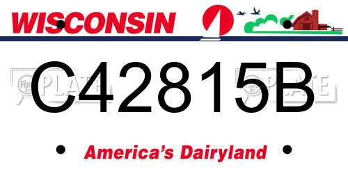C42815B Wisconsin License Plate