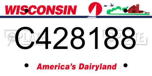 C428188 Wisconsin License Plate