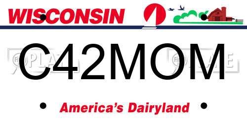 C42MOM Wisconsin License Plate