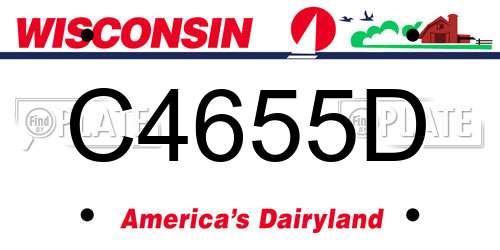 C4655D Wisconsin License Plate