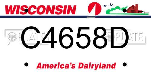 C4658D Wisconsin License Plate