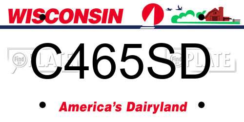 C465SD Wisconsin License Plate