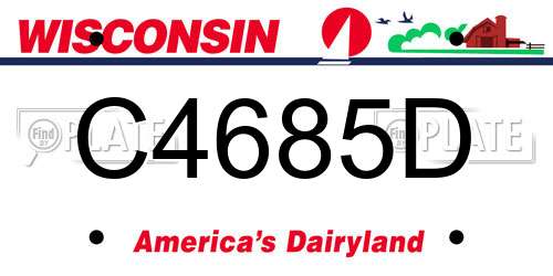 C4685D Wisconsin License Plate