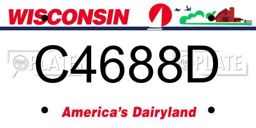 C4688D Wisconsin License Plate